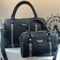 ZV法式枕頭包手提女士時尚百搭大容量輕奢質感氣質柳釘翅膀斜後後背包