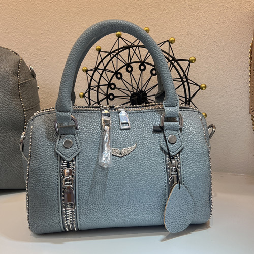 ZV法式枕頭包手提女士時尚百搭大容量輕奢質感氣質柳釘翅膀斜後後背包