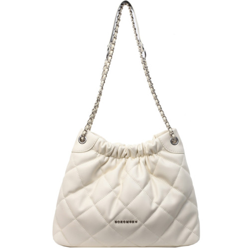 菱格綉線軟面小包包女2026新款時尚百搭鏈條單肩包垃圾袋包水桶包