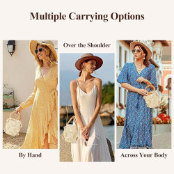 Handcrafted Woven Women's Handbag手工編織女士手提包草編籃式