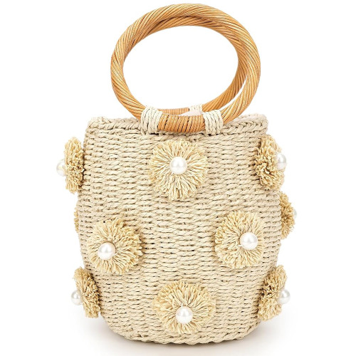 Handcrafted Woven Women's Handbag手工編織女士手提包草編籃式 Handcrafted Woven Women's Handbag手工編織女士手提包草編籃式