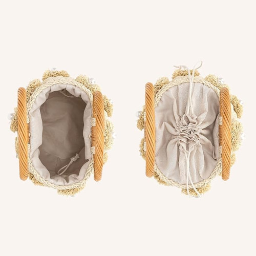 Handcrafted Woven Women's Handbag手工編織女士手提包草編籃式 Handcrafted Woven Women's Handbag手工編織女士手提包草編籃式