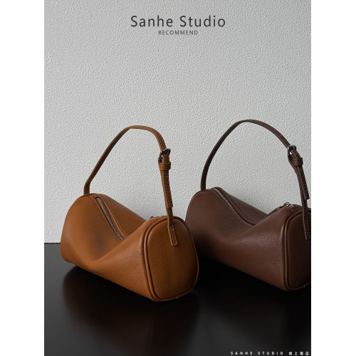 筆袋包筆筒包頭層牛皮真皮秋冬新款包韓系小衆設計手提斜背小方包