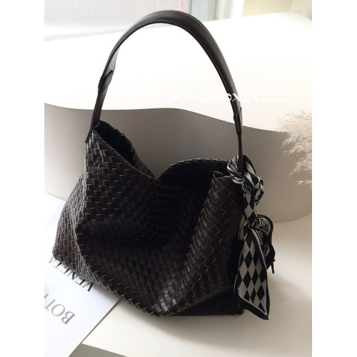 韓國小衆包包2025新款編織手提單肩包包女百搭斜後後背包大容量水桶包