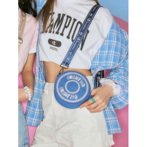 Champion冠軍官方甜甜圈圓餅包牛仔包校園斜後後背包女款