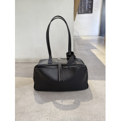 頭層牛皮波士頓保齡球腋下包女新款真皮大容量單肩包通勤枕頭包潮