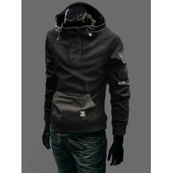 歐洲站連帽衛衣男2024新款春秋季拼色套頭帽衫打底上衣修身外套衣