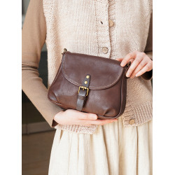 轉山真皮馬鞍包新款女包潮時尚百搭復古植鞣牛皮文藝包單肩斜後後背包