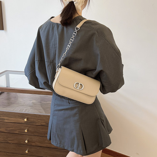 2024春季新款時尚簡約小衆單肩包斜後後背包唯美個性小方包潮流包包女