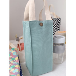 帆布包手提小包 方形水桶包保溫卡通杯套水杯手提袋帆布袋ins日系