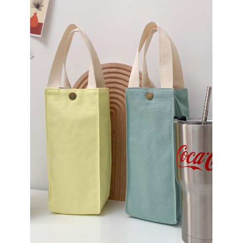 帆布包手提小包 方形水桶包保溫卡通杯套水杯手提袋帆布袋ins日系