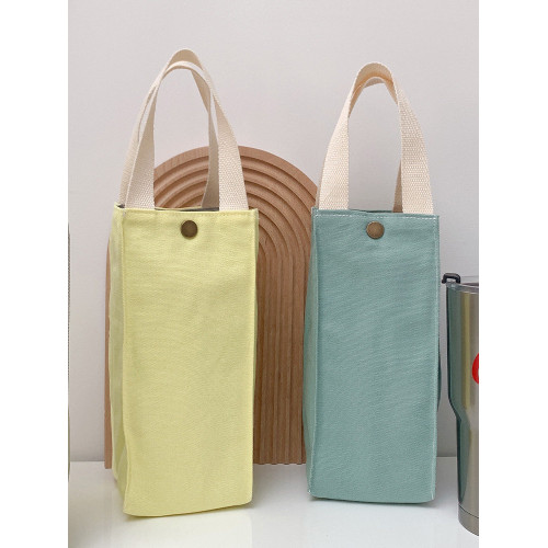 帆布包手提小包 方形水桶包保溫卡通杯套水杯手提袋帆布袋ins日系