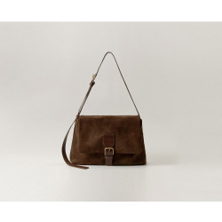 韓國品牌tuettoi 輕奢學生女包新款秋冬牛皮麂皮包復古單肩腋下包