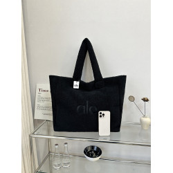 ALO羊羔絨托特包女2025新款大容量百搭單肩包休閒簡約逛街手提包