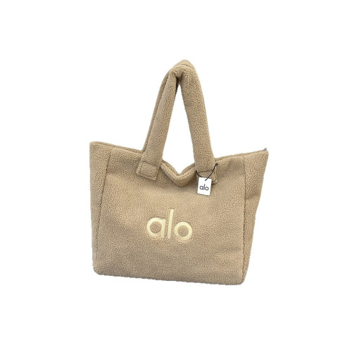 ALO羊羔絨托特包女2025新款大容量百搭單肩包休閒簡約逛街手提包