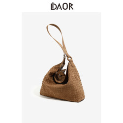 DAOR秋冬大號麂皮編織包包大容量托特包女2025新款通勤單肩斜後後背包