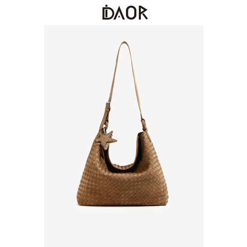 DAOR秋冬大號麂皮編織包包大容量托特包女2025新款通勤單肩斜後後背包
