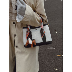 休閒時尚帆布水桶包2025新款女百搭韓版ins小衆設計單肩斜後後背包包