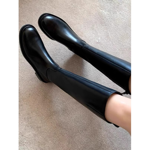 真皮不過膝長靴女2025秋冬新款巨顯瘦低跟騎士靴高筒平底長筒靴子 真皮不過膝長靴女2025秋冬新款巨顯瘦低跟騎士靴高筒平底長筒靴子