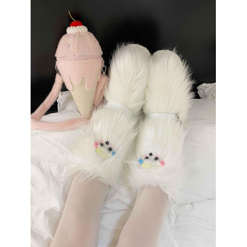 馬爾濟斯物語 GURURU原創y2k亞文化厚底甜酷長毛小狗時裝靴QQ秀