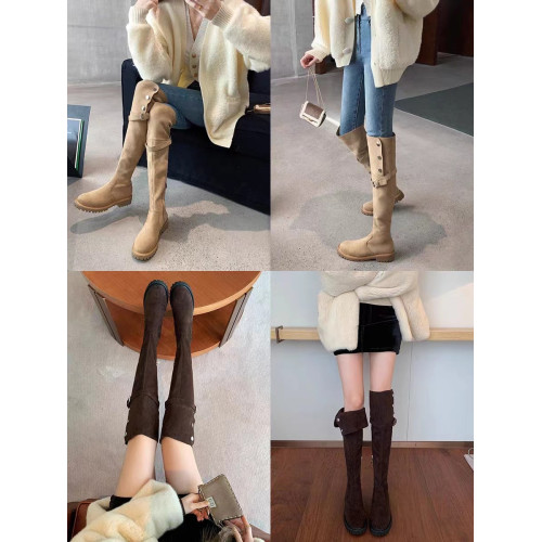 大碼長靴41一43過膝騎士靴馬丁靴加絨長筒靴2025冬季新款女雪地靴