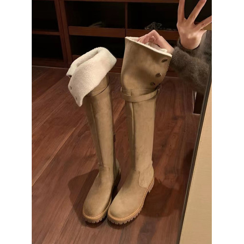 大碼長靴41一43過膝騎士靴馬丁靴加絨長筒靴2025冬季新款女雪地靴