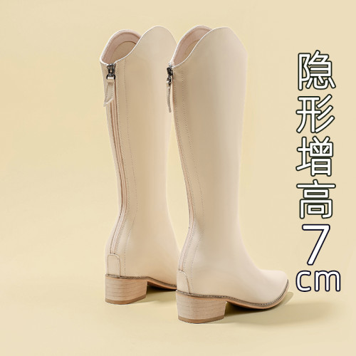 內增高長筒靴女2025年新款秋冬季小個子高筒騎士長靴子小碼313233