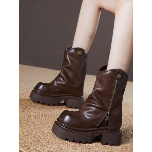 震地王12cm潮流馬丁靴女短靴2025秋季百搭小個子厚底內增高褲琯靴