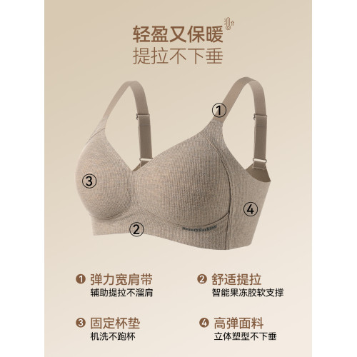 貓人紅色內衣女大胸顯小提拉收副乳防下垂無痕軟支撐無鋼圈文胸罩