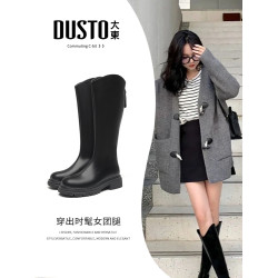 大東長筒靴女2026新款爆款秋冬女靴厚底小個子靴子女款高筒騎士靴