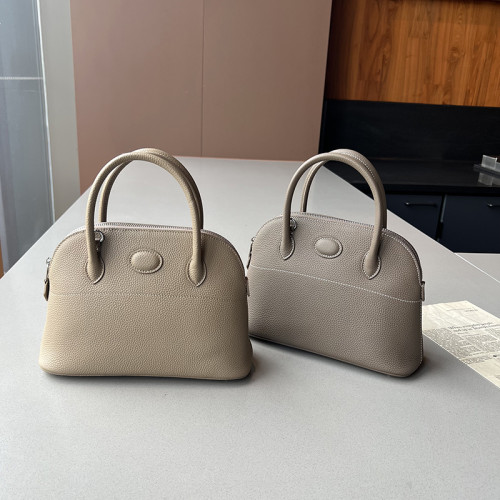 真皮貝殼包頭層牛皮保齡球包手提包時尚單肩包斜後後背包高級百搭女包