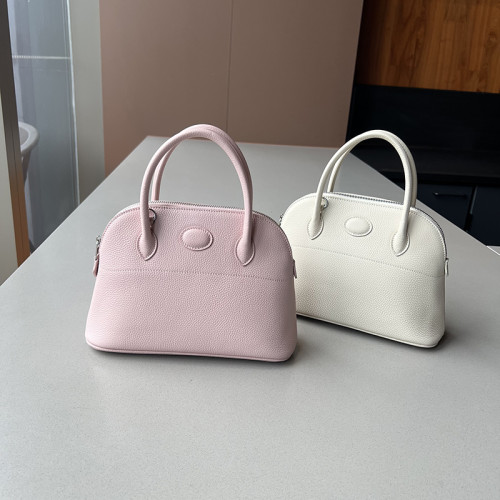 真皮貝殼包頭層牛皮保齡球包手提包時尚單肩包斜後後背包高級百搭女包