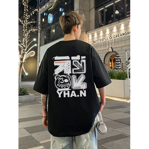 純棉長袖T恤男款2026新款春秋季美式高街痞帥青少年男生打底上衣