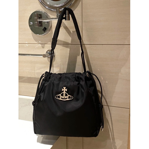 2025新款西西西土星尼龍抽繩水桶包簡約單肩腋下包大容量托特包女