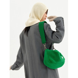 VAOPER喂牌2022秋冬新款毛絨腋下包包女小衆設計斜後後背包百搭單肩包