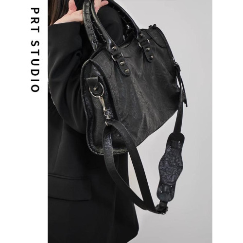 巴黎機車包辣妹包中古包大容量ABG女士復古高級感腋下單肩斜後後背包