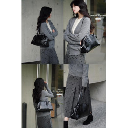 2025巨好看的保齡球包包女大容量波士頓包腋下包通勤手提包真皮包