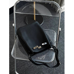 荔枝紋真皮凱莉水桶包22腋下包簡約百搭單肩斜背手提大容量托特包