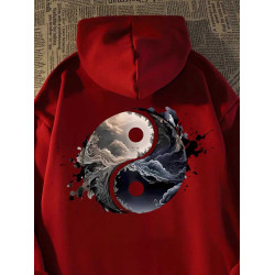 國潮美式嘻哈太極印花純棉衛衣春秋寬鬆街頭風hiphop潮牌帽衫外套