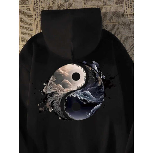 國潮美式嘻哈太極印花純棉衛衣春秋寬鬆街頭風hiphop潮牌帽衫外套 國潮美式嘻哈太極印花純棉衛衣春秋寬鬆街頭風hiphop潮牌帽衫外套