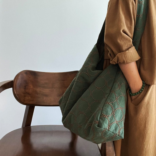 日系小hobo皆川明風鈴鼓花棉麻重工刺綉單肩包手提包迷你腋下包 日系小hobo皆川明風鈴鼓花棉麻重工刺綉單肩包手提包迷你腋下包