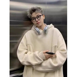 特大碼300斤美式重磅連帽衛衣男裝冬季情侶寬鬆加絨加厚日系外套2