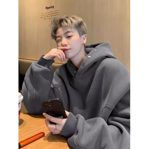 特大碼300斤美式重磅連帽衛衣男裝冬季情侶寬鬆加絨加厚日系外套2