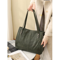 四季包包托特包女大容量2026新款復古牛皮水桶包休閒大包電腦包女