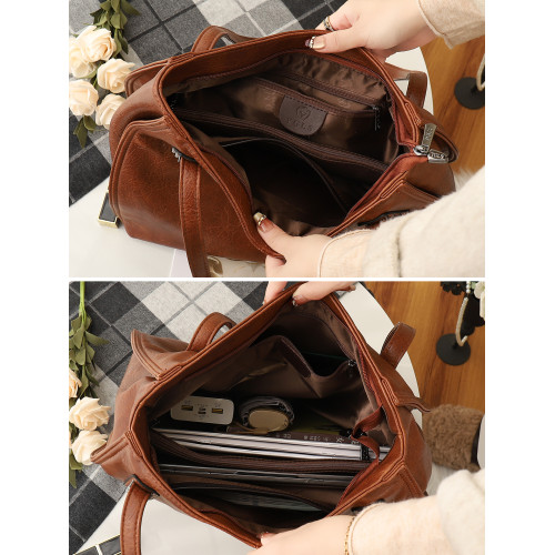 四季包包托特包女大容量2026新款復古牛皮水桶包休閒大包電腦包女 四季包包托特包女大容量2026新款復古牛皮水桶包休閒大包電腦包女