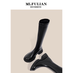 長筒靴女2026秋冬新款不過膝長靴騎士靴高筒顯瘦彈力靴厚底馬丁靴