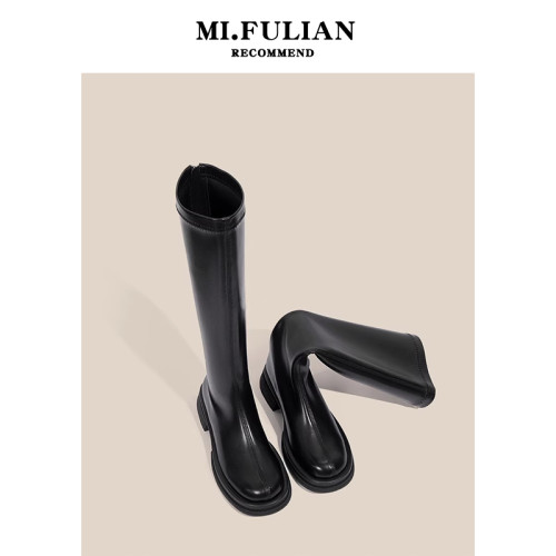 長筒靴女2026秋冬新款不過膝長靴騎士靴高筒顯瘦彈力靴厚底馬丁靴