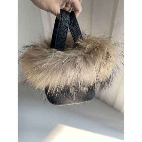 真皮草貉子毛水桶包包女秋冬韓國小衆毛毛包手提包單肩斜後後背包 真皮草貉子毛水桶包包女秋冬韓國小衆毛毛包手提包單肩斜後後背包