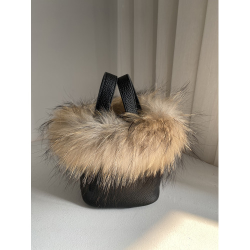 真皮草貉子毛水桶包包女秋冬韓國小衆毛毛包手提包單肩斜後後背包 真皮草貉子毛水桶包包女秋冬韓國小衆毛毛包手提包單肩斜後後背包