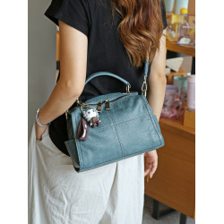 手提包女2026新款休閒軟皮枕頭包中年媽媽包單肩斜後後背包三用雙肩包